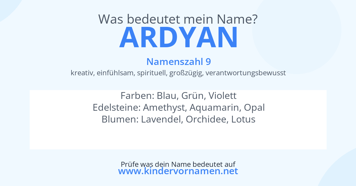 Was bedeutet der Name Ardyan?