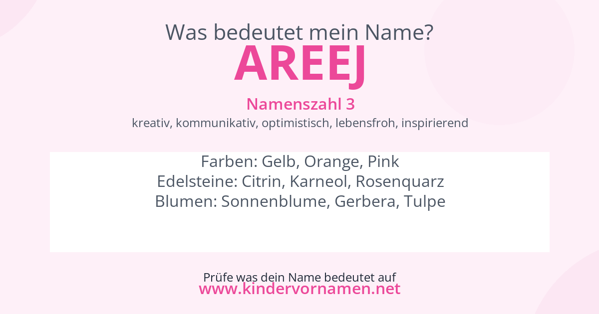 Was bedeutet der Name Areej?
