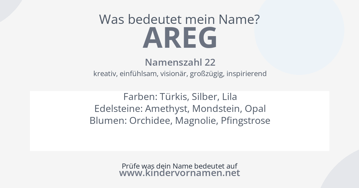 Was bedeutet der Name Areg?