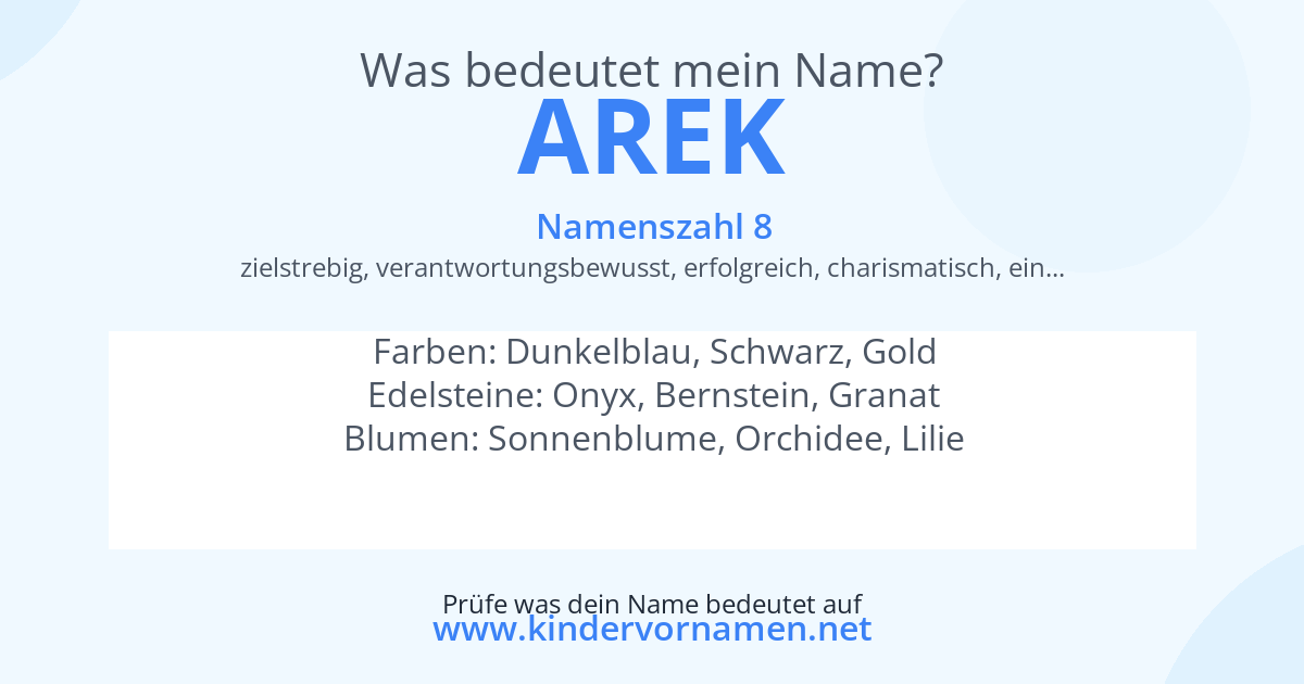 Was bedeutet der Name Arek?