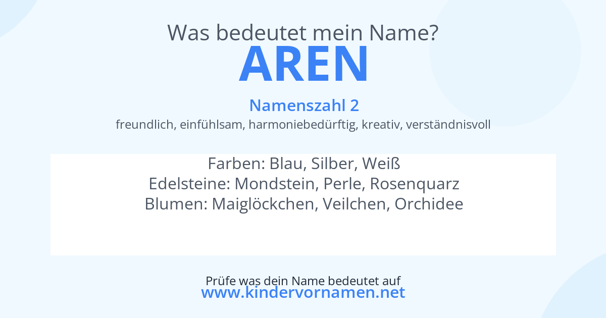 Was bedeutet der Name Aren?