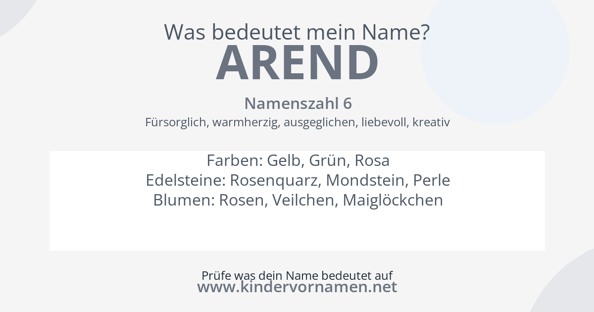 Was bedeutet der Name Arend?