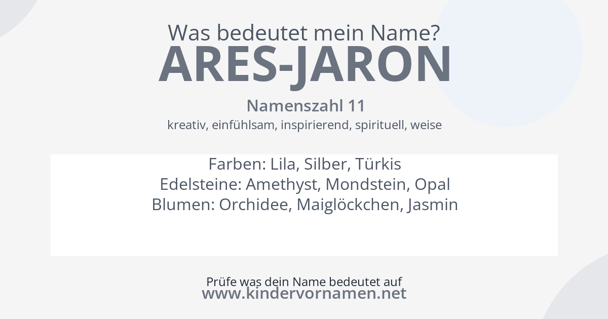 Was bedeutet der Name Ares-Jaron?