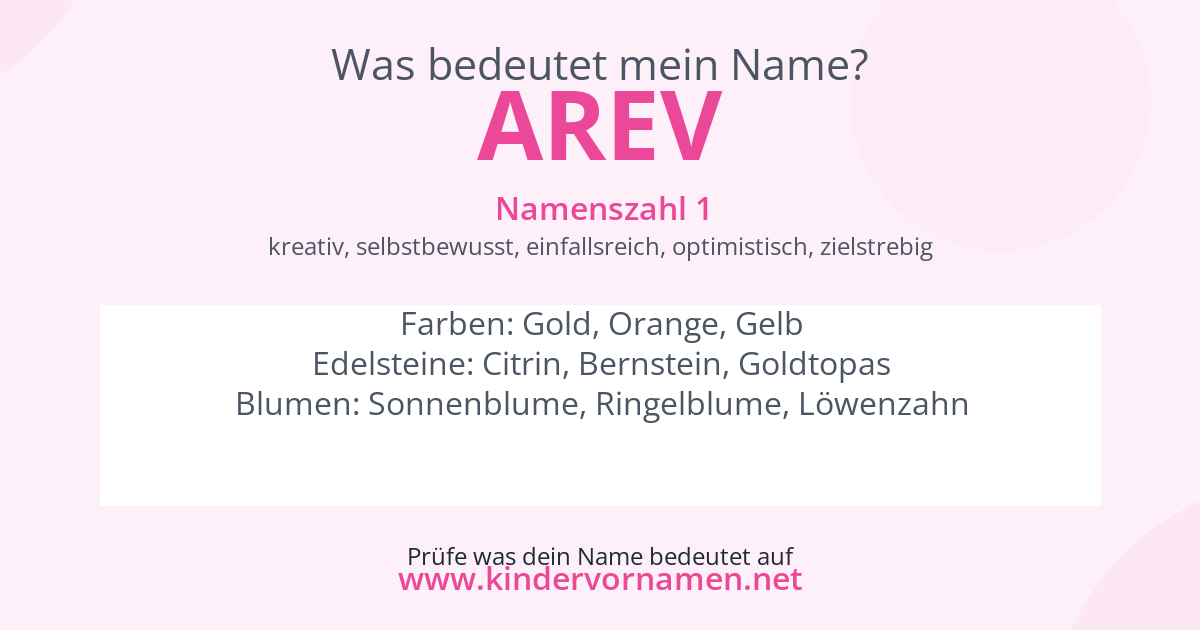 Was bedeutet der Name Arev?