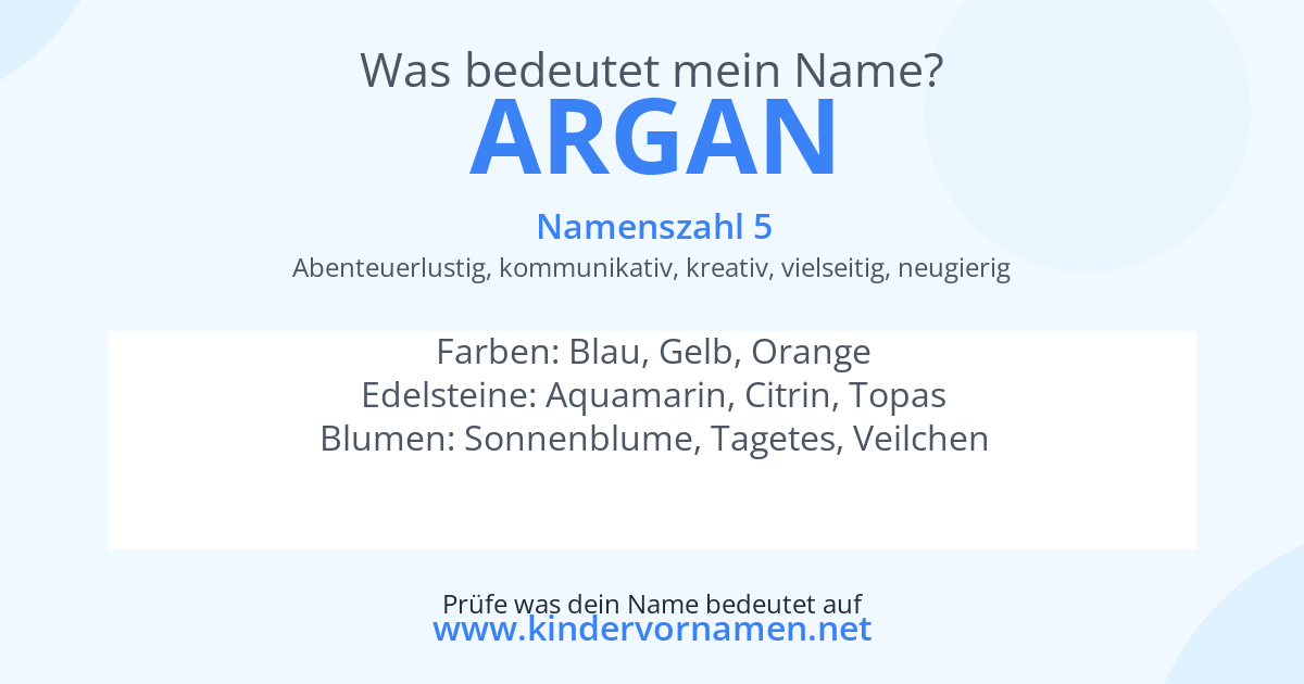 Was bedeutet der Name Argan?