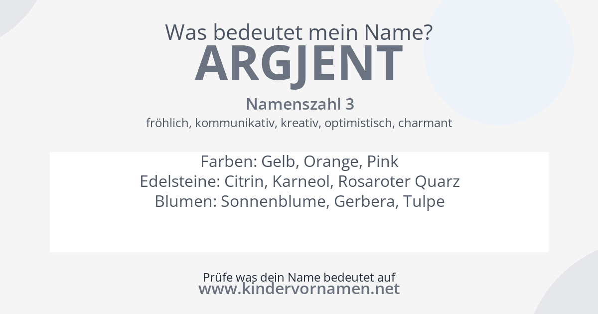 Was bedeutet der Name Argjent?