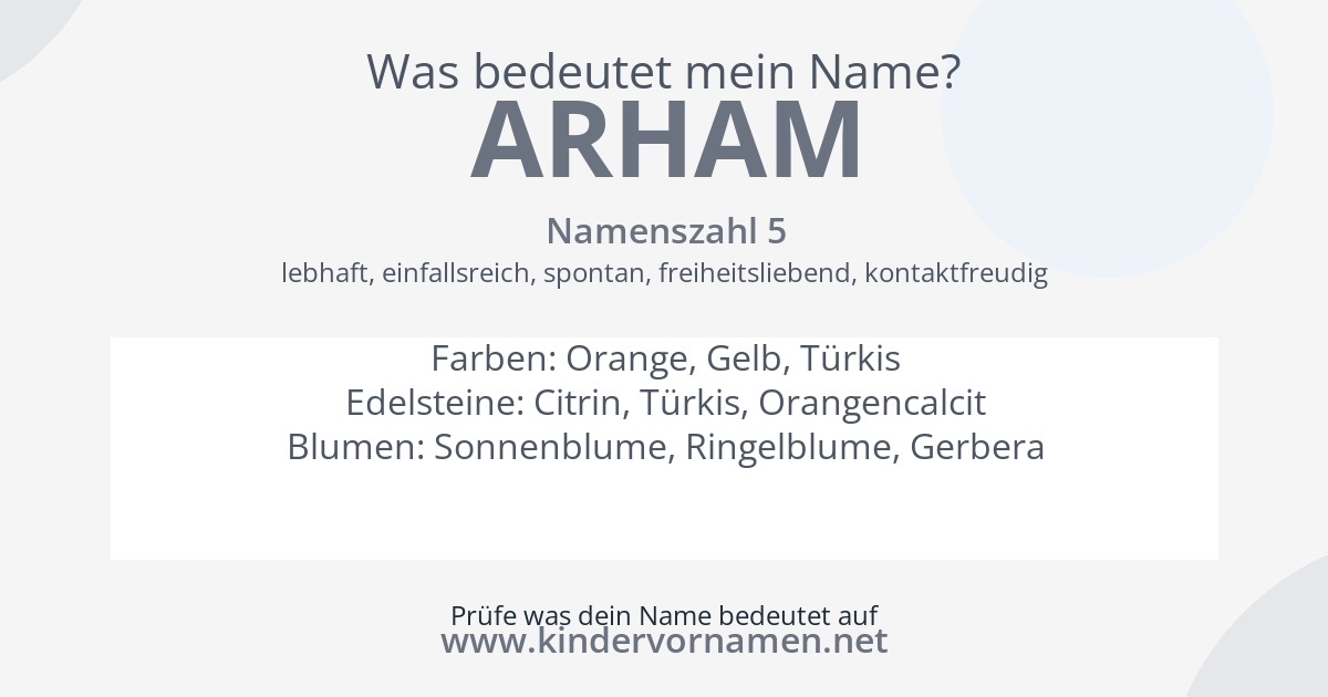 Was bedeutet der Name Arham?