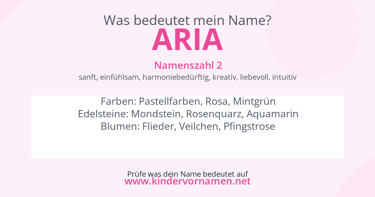 Was bedeutet der Name Aria?
