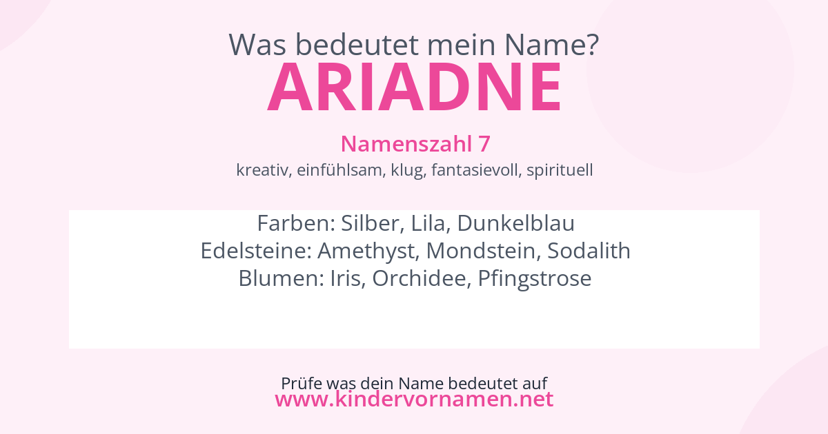 Was bedeutet der Name Ariadne?