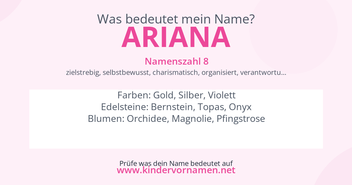 Was bedeutet der Name Ariana?