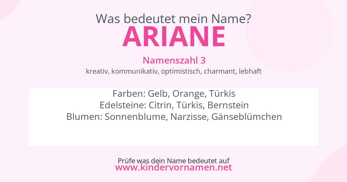 Was bedeutet der Name Ariane?