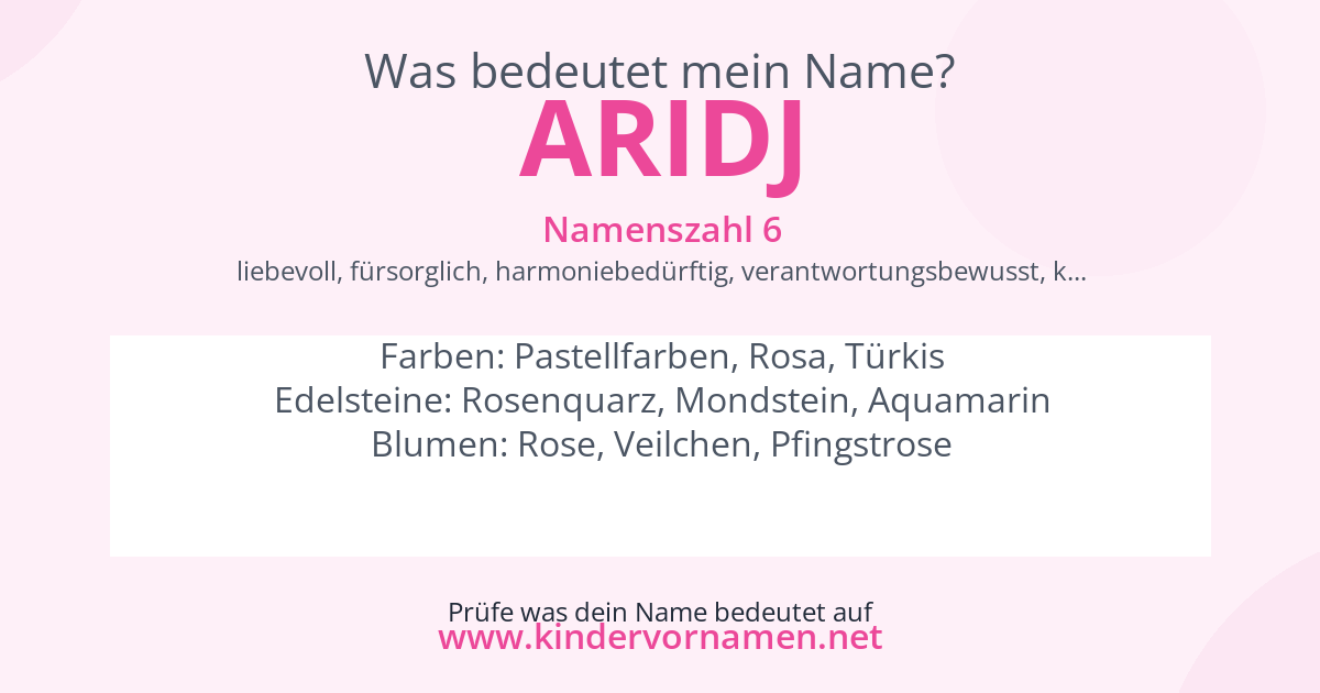 Was bedeutet der Name Aridj?