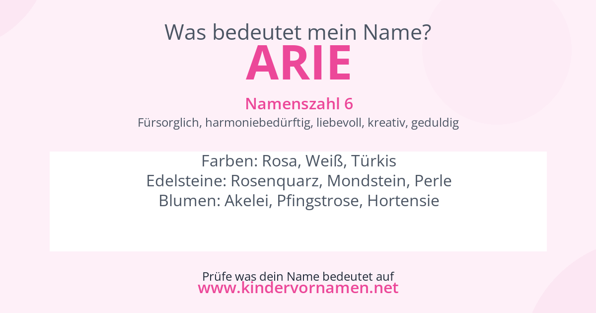 Was bedeutet der Name Arie?