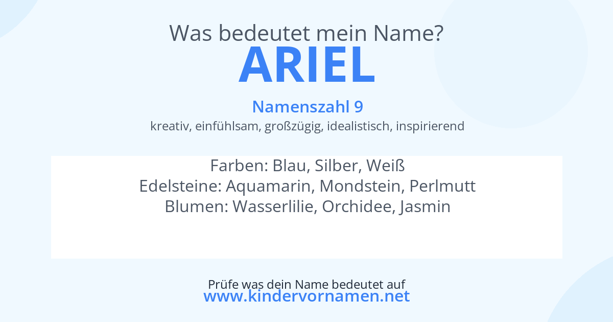 Was bedeutet der Name Ariel?