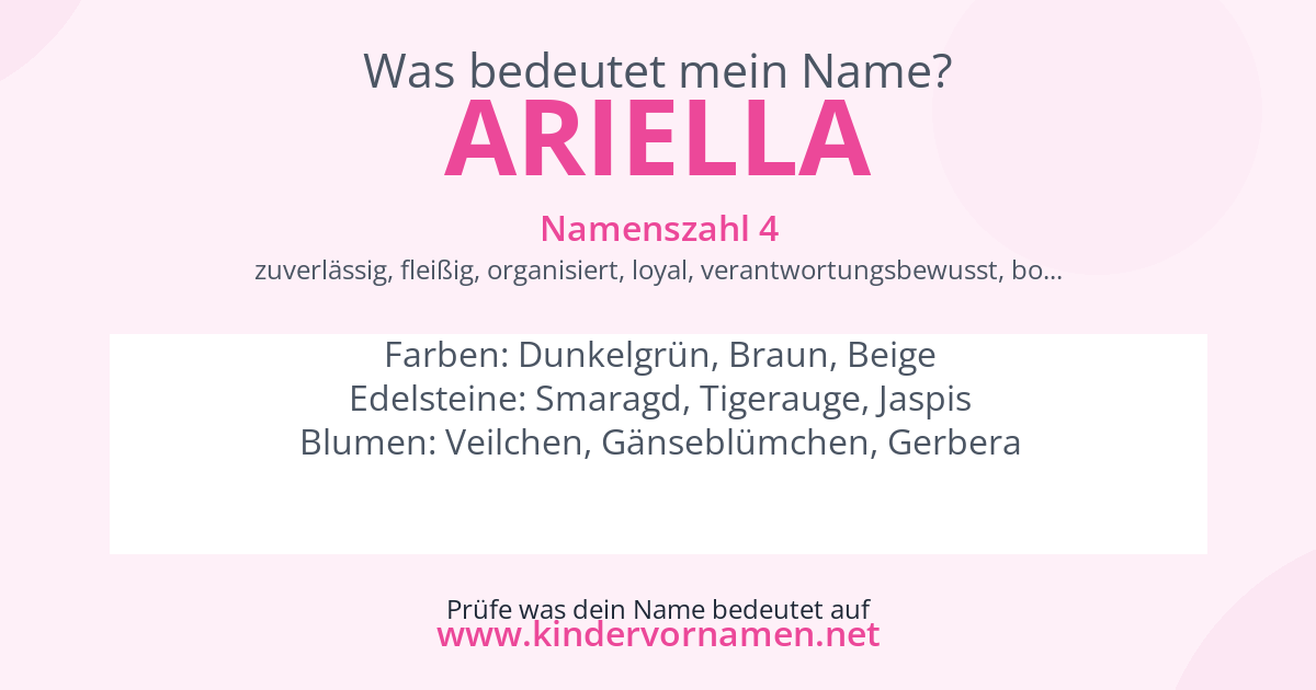 Was bedeutet der Name Ariella?