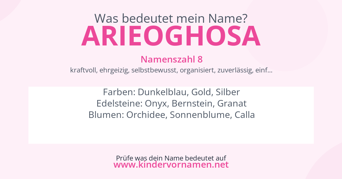 Was bedeutet der Name Arieoghosa?