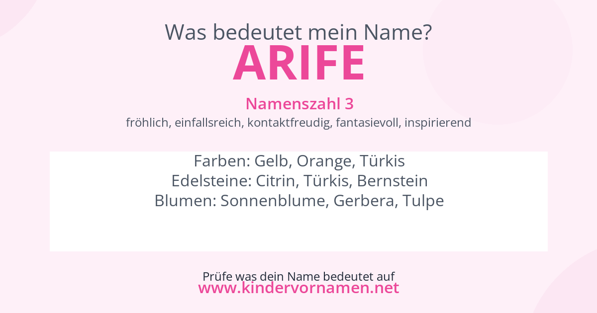 Was bedeutet der Name Arife?