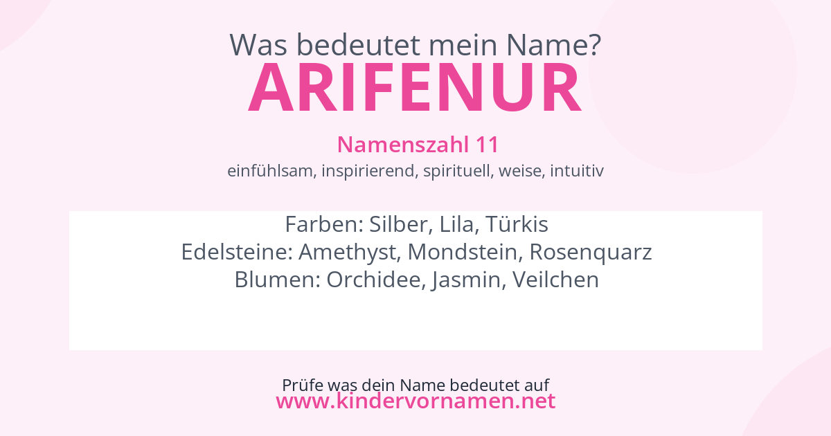 Was bedeutet der Name Arifenur?
