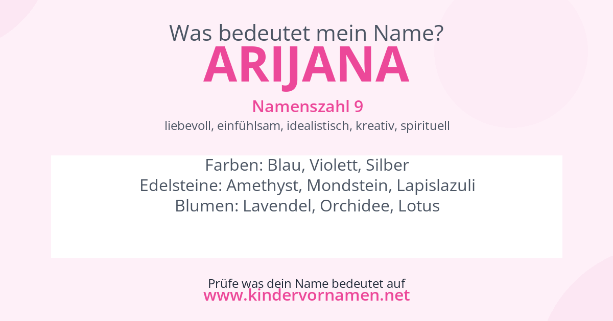 Was bedeutet der Name Arijana?