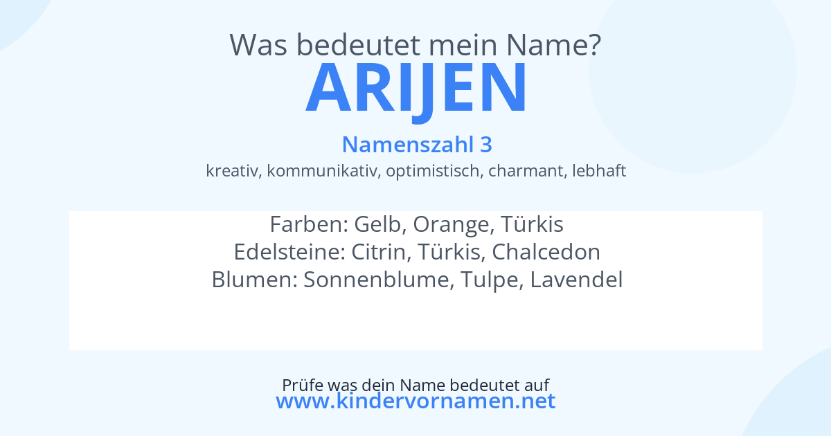 Was bedeutet der Name Arijen?
