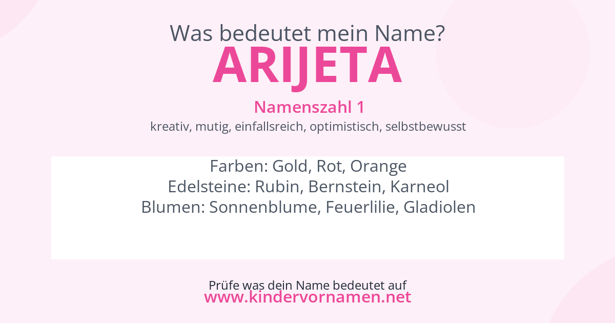 Was bedeutet der Name Arijeta?
