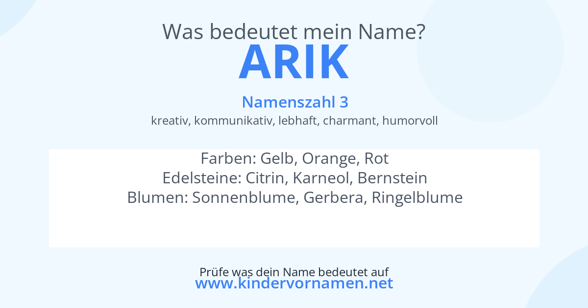 Was bedeutet der Name Arik?
