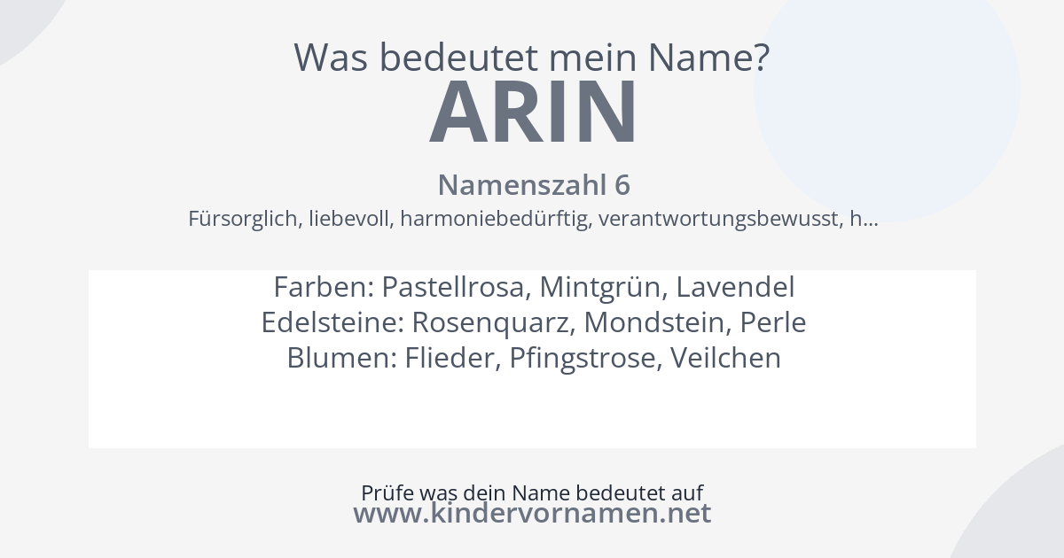 Was bedeutet der Name Arin?