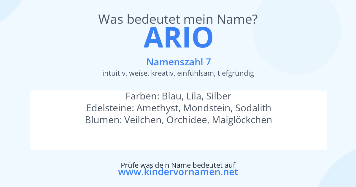 Was bedeutet der Name Ario?