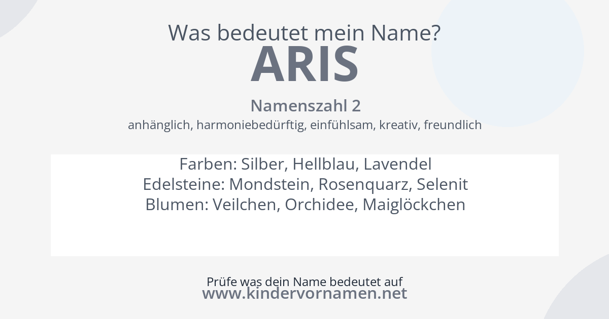 Was bedeutet der Name Aris?