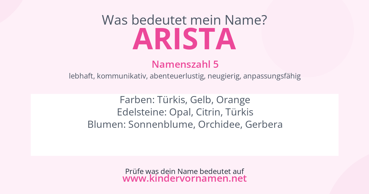 Was bedeutet der Name Arista?