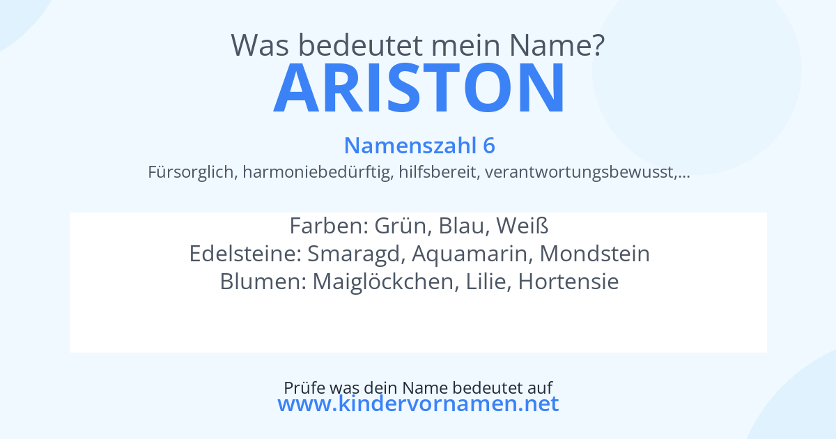 Was bedeutet der Name Ariston?