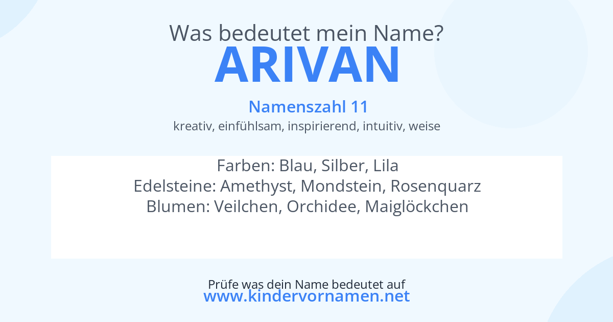 Was bedeutet der Name Arivan?