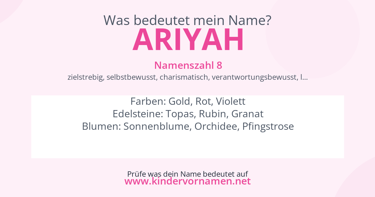 Was bedeutet der Name Ariyah?