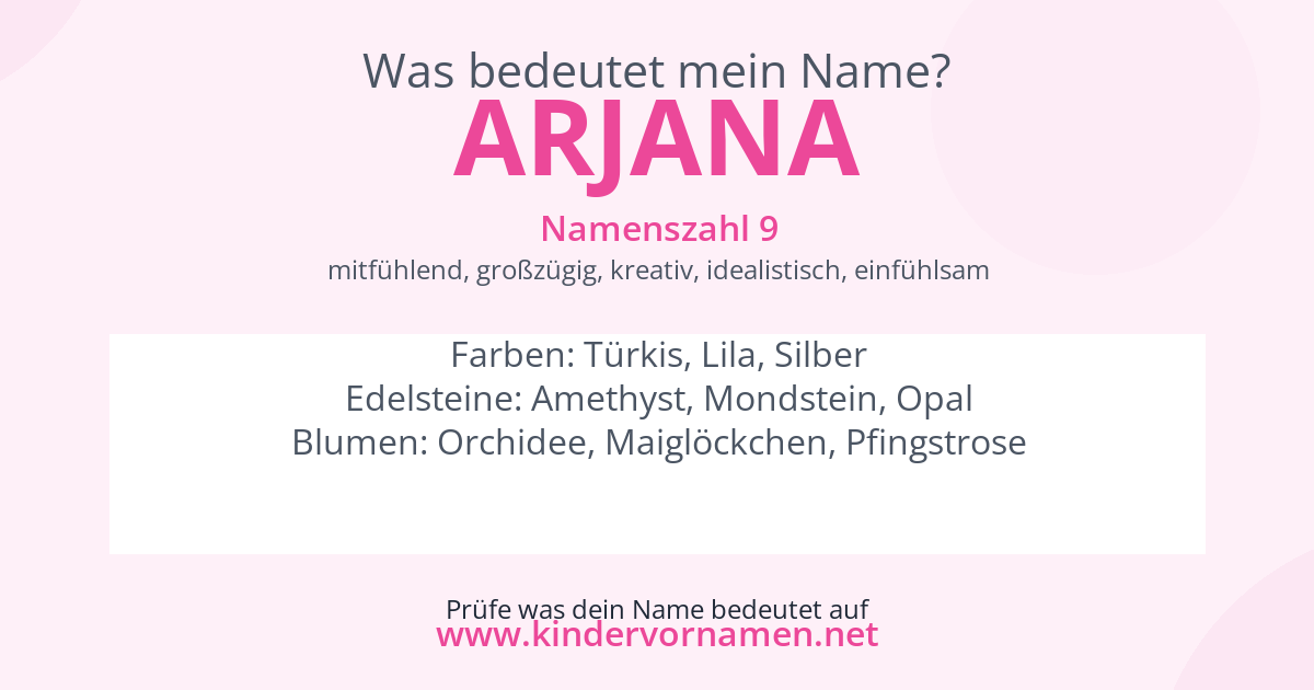 Was bedeutet der Name Arjana?