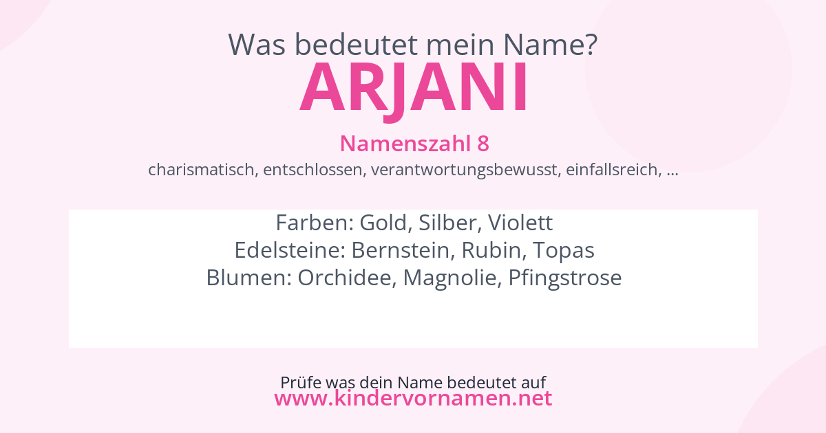 Was bedeutet der Name Arjani?