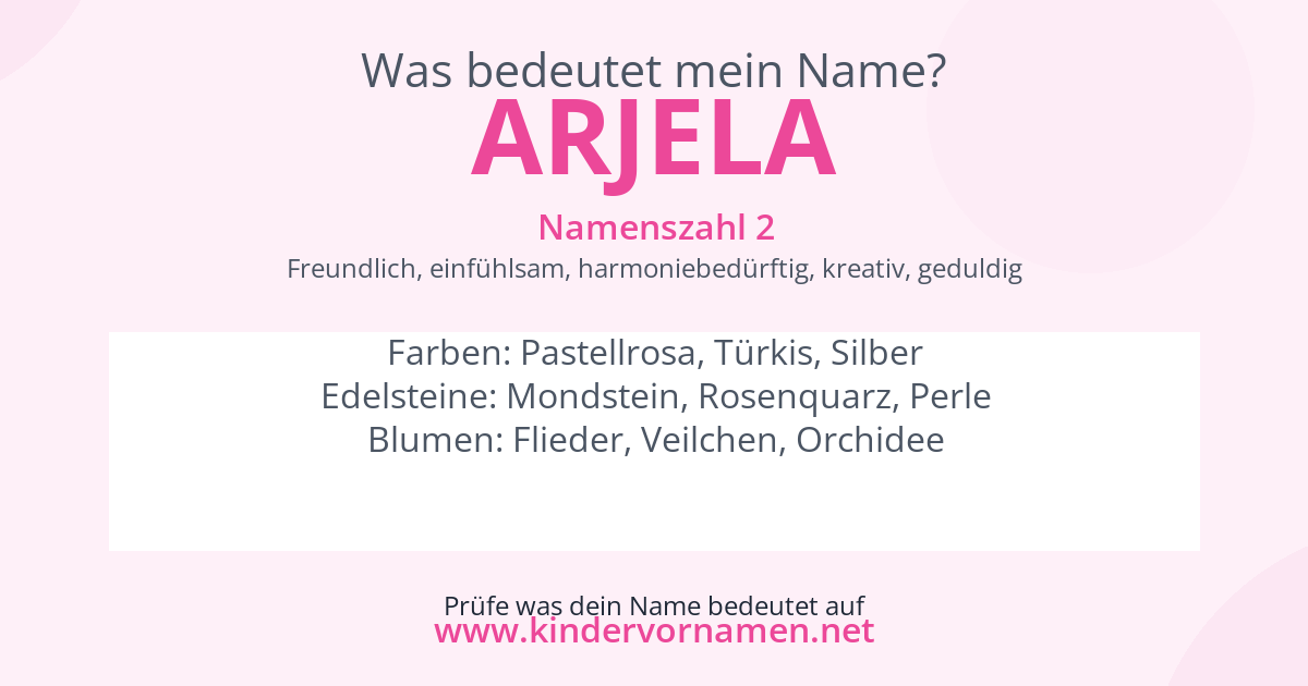 Was bedeutet der Name Arjela?