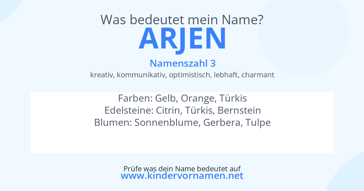Was bedeutet der Name Arjen?