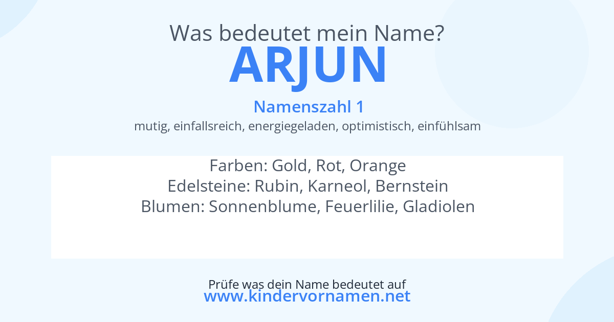 Was bedeutet der Name Arjun?