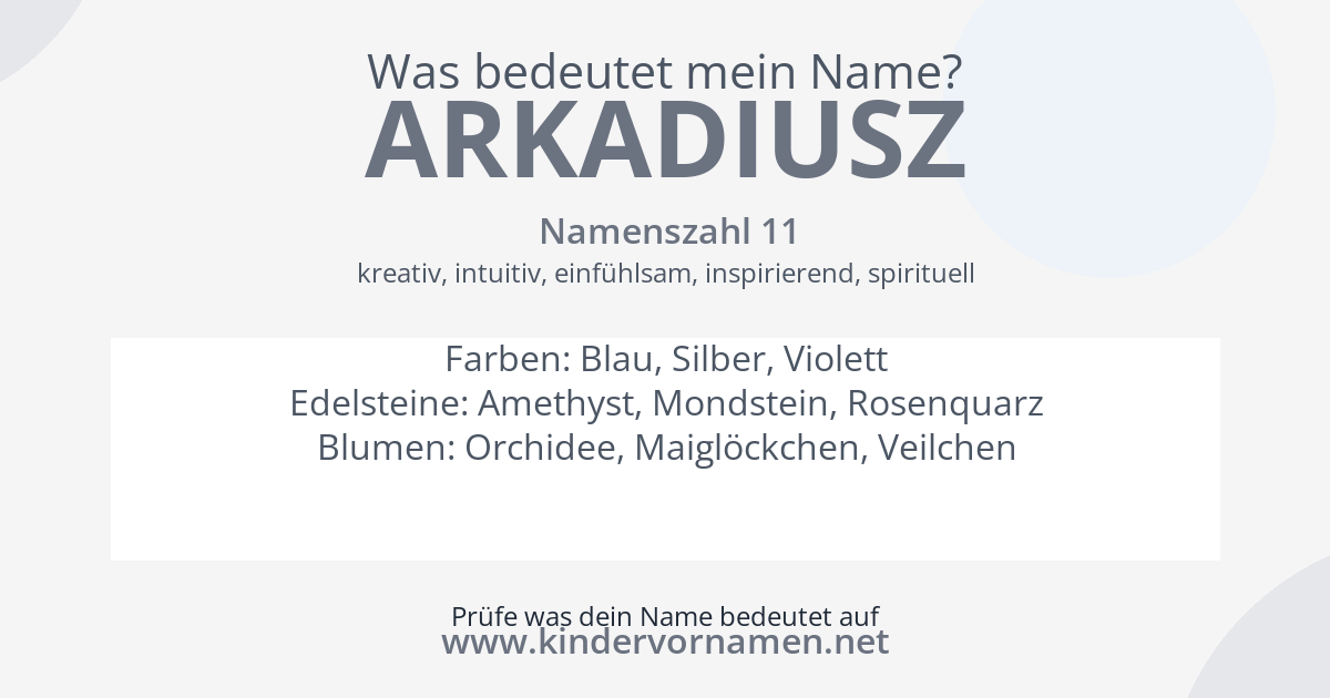 Was bedeutet der Name Arkadiusz?