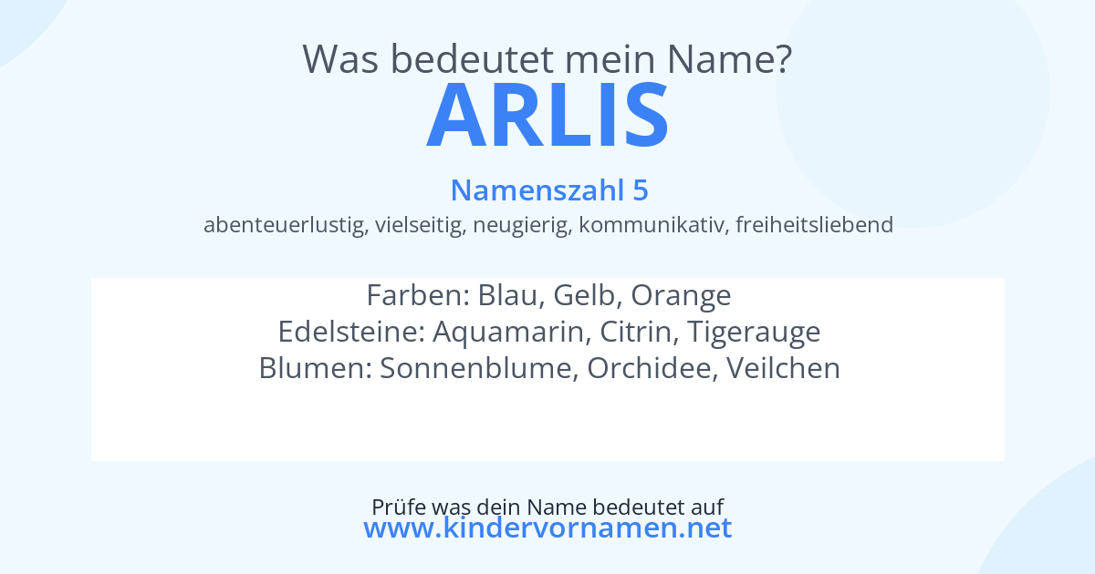 Was bedeutet der Name Arlis?