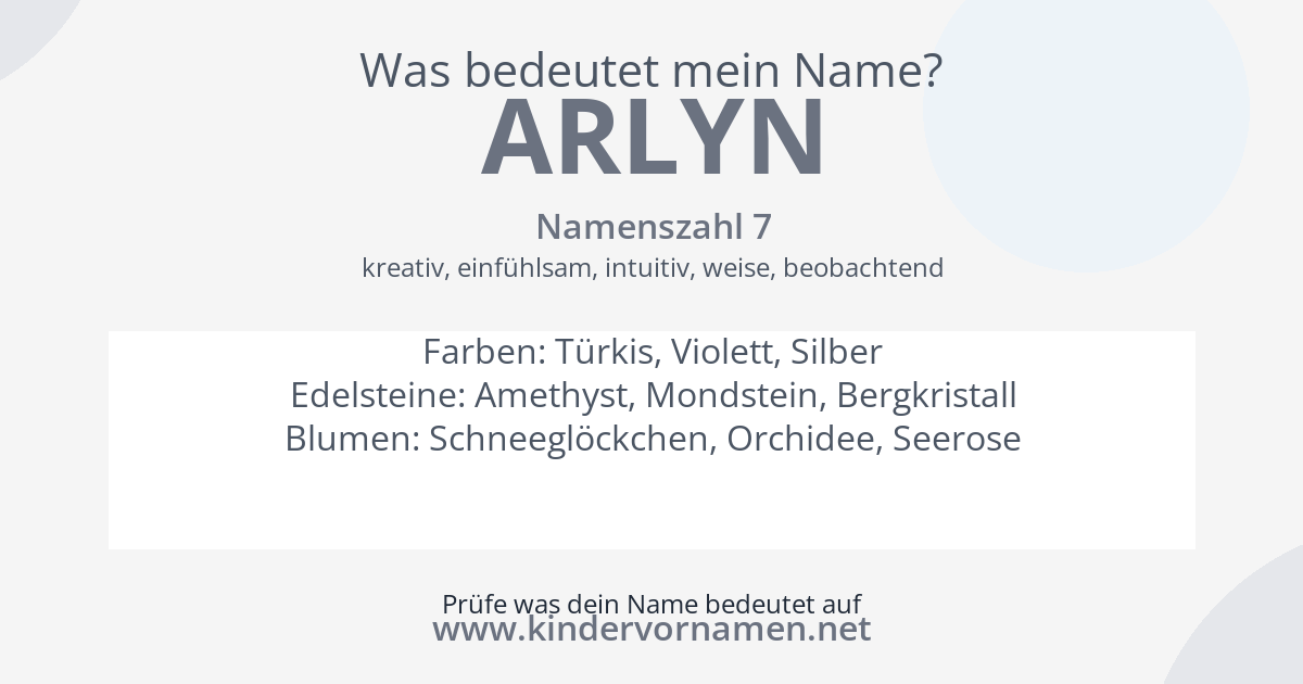 Was bedeutet der Name Arlyn?