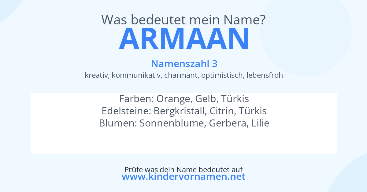 Was bedeutet der Name Armaan?