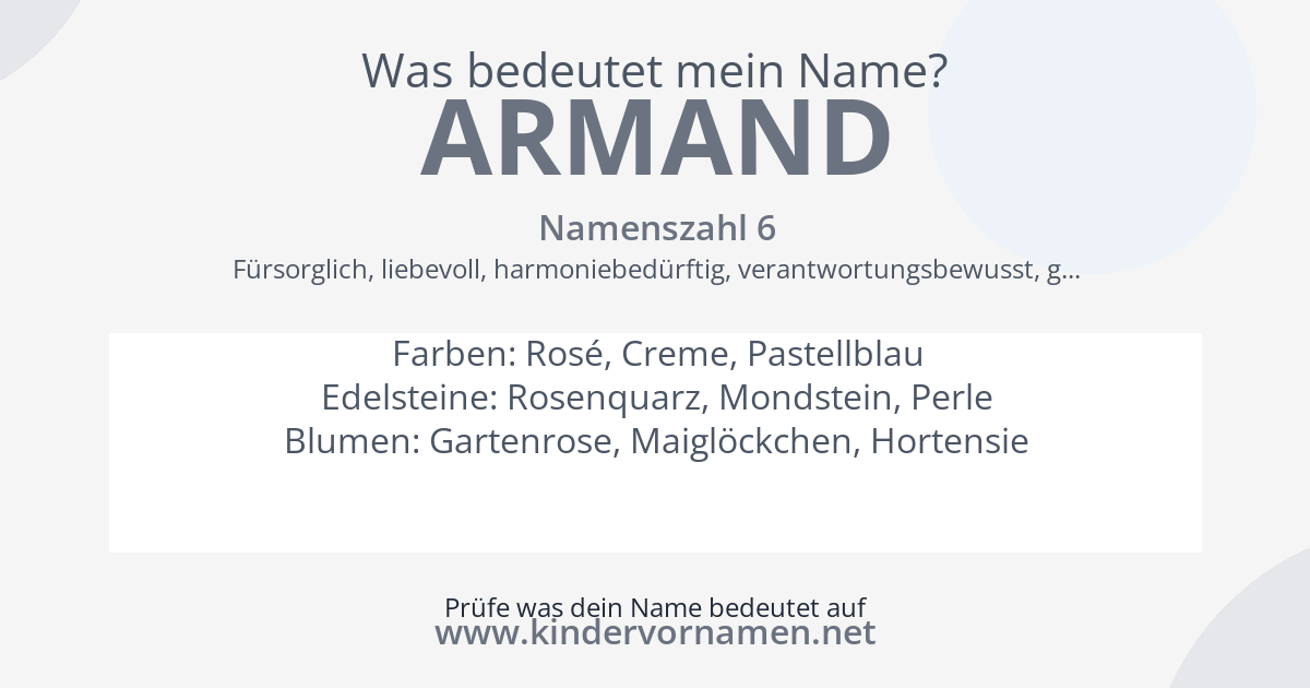 Was bedeutet der Name Armand?