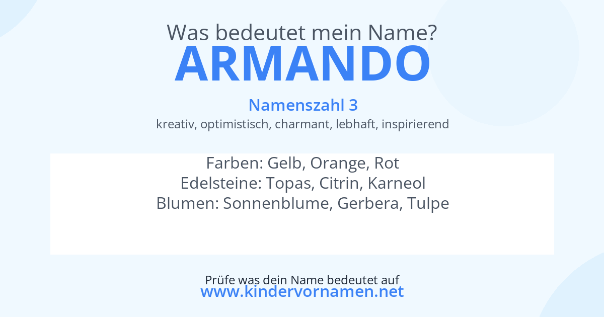 Was bedeutet der Name Armando?