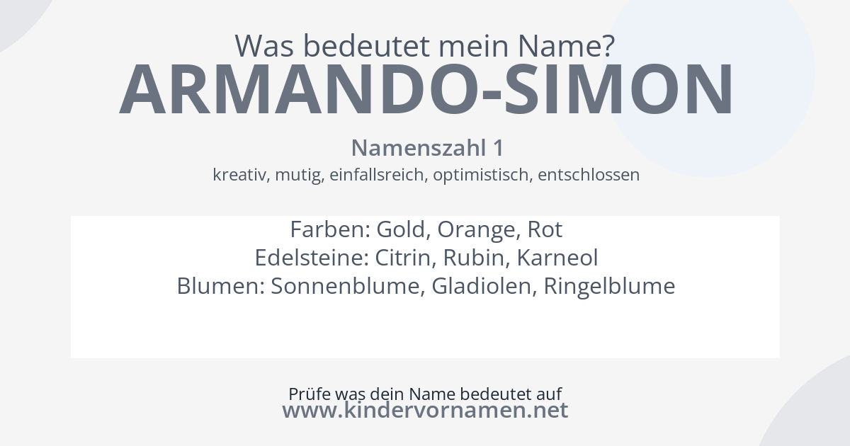 Was bedeutet der Name Armando-Simon?