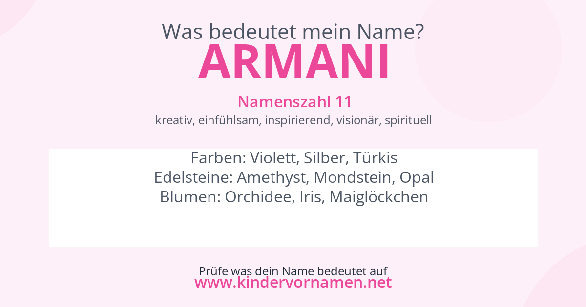 Was bedeutet der Name Armani?