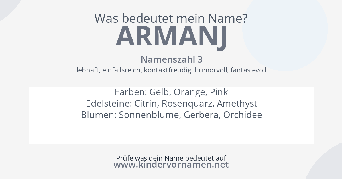 Was bedeutet der Name Armanj?