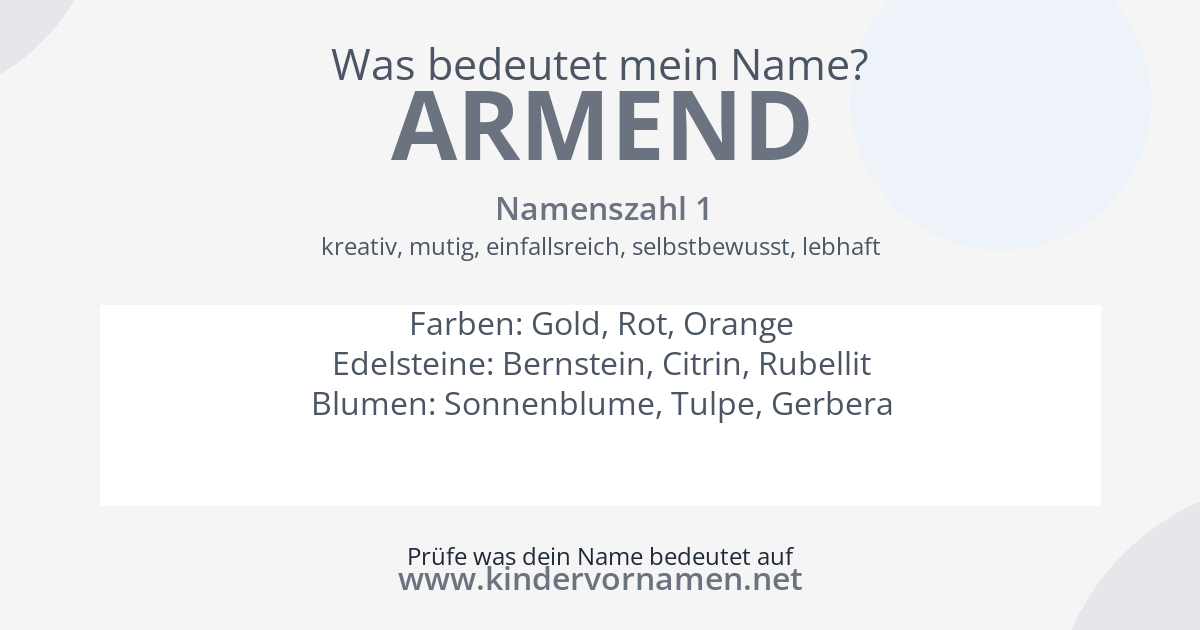 Was bedeutet der Name Armend?