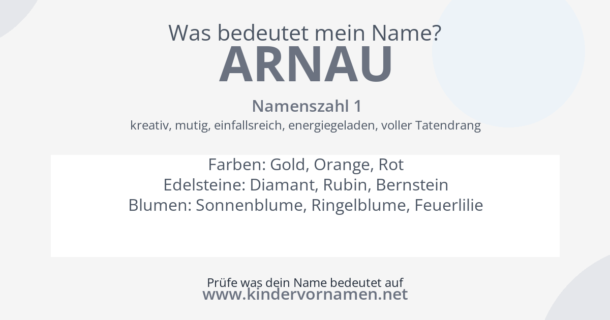 Was bedeutet der Name Arnau?