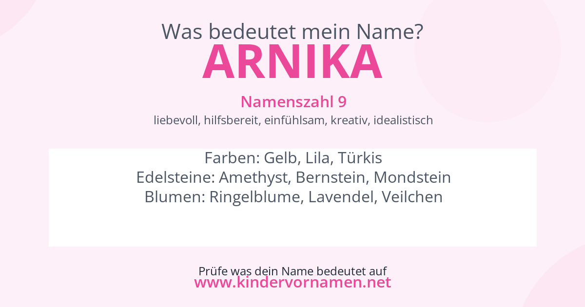 Was bedeutet der Name Arnika?